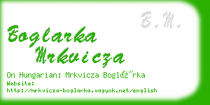 boglarka mrkvicza business card